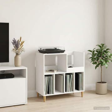 vidaXL Platenspeler Steun Wit 82 x 39,5 x 82,5 cm Bewerkt, Verzenden, Nieuw