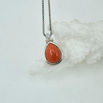 Koraal - Zilver, Zonder reservering - Ketting met hanger -