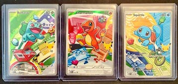 Pokémon - 3 Card - Bulbasaur, Charmander, Squirtle 037-039, Nieuw