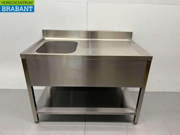 HCB RVS Spoeltafel spoelbak Gelast model Premium-line 120 cm, Ophalen of Verzenden, Nieuw in verpakking