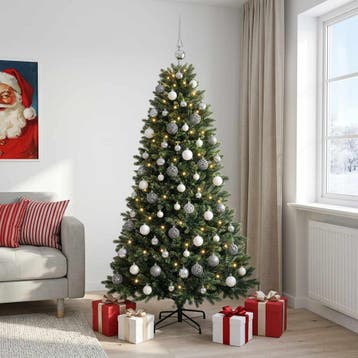 vidaXL Kunstkerstboom met kerstbal 180 cm 300 LEDs Warmwit, Verzenden, Nieuw