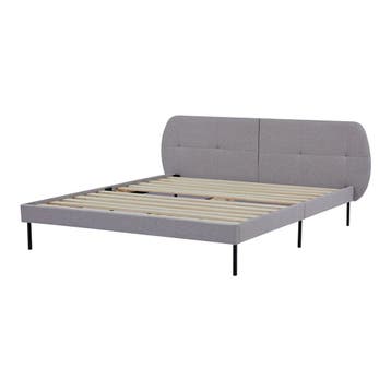 Gestoffeerd bed Porvoo met bedbodem 160x200 cm grijs [en.cas, Verzenden, Nieuw