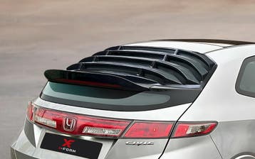 X-Form Achter Window Louvers Glanzend Zwart Honda Civic, Honda, Achterklep, Nieuw, Ophalen of Verzenden