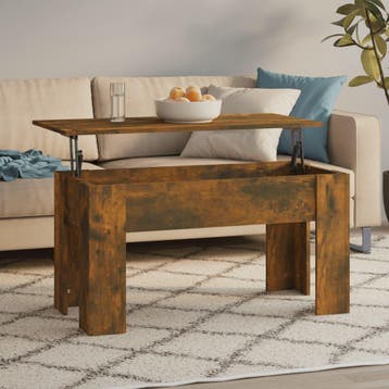 vidaXL Salontafel 101x49x52 cm bewerkt hout gerookt, Huis en Inrichting, Tafels | Salontafels, Minder dan 50 cm, 100 tot 150 cm