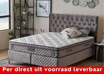 Opbergbox Deluxe Zilvergrijze  180 x 200 - Zone Pocket 28cm!, Verzenden, Wit, 180 cm, 200 cm