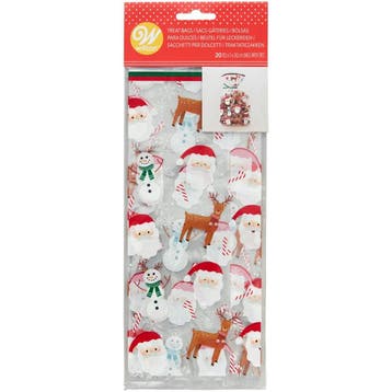 Wilton Traktatiezakjes Kerstman-Sneeuwpop-Rendier 20st, Verzenden, Nieuw