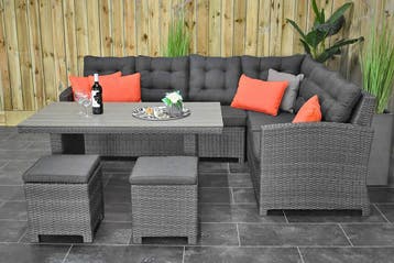 Las Palmas Hoekbank Loungeset – Dark Grey, Tuin en Terras, Bank, Nieuw, Ophalen of Verzenden, Loungeset