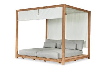 Suns Portofino daybed met hemel - Soft grey | AANVRAAG, Verzenden, Nieuw, Hout
