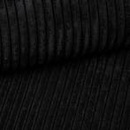 Slaapbank Ribstof Karlo Zwart | U-bank | €649,-, Verzenden, Blauw, Overige maten, Overige maten