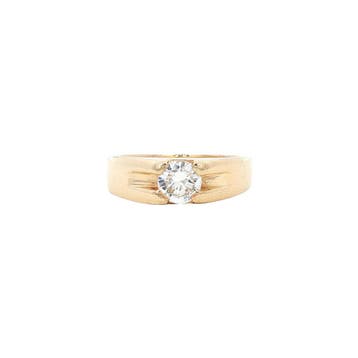 Gouden ring met diamant 14 karaat, Verzenden, Zo goed als nieuw, Goud