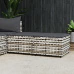 vidaXL Voetensteunen 2 st met kussens poly rattan grijs, Verzenden, Nieuw