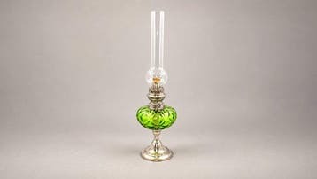 Petroleumlamp - Glas, Messing