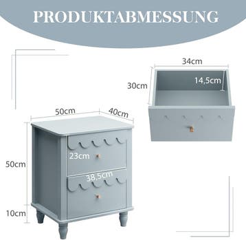 Nachtkastje set van 2 - Bijzettafel - Opbergkastje - 50x40x6, Huis en Inrichting, Slaapkamer | Nachtkastjes, Verzenden, Zo goed als nieuw