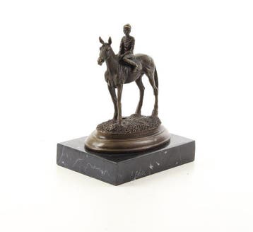 Figuur - Majestätischer Reiter auf Pferd – Bronze Skulptur -, Antiek en Kunst