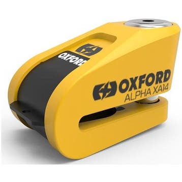 Oxford Schijfremslot Alpha Xa14 Alarm 14Mm Art4 Zwart/Geel, Verzenden, Nieuw