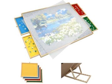 Veiling - FlinQ verstelbaar puzzelbord 1500 st. met 4 lades, Nieuw