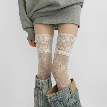Luxe Kant Dijhoge Kousen - Elegante Over de Knie Sokken voor, Kleding | Dames, Verzenden, Nieuw
