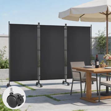 360° Opvouwbaar Privacy Scherm met Wielen en Remmen - Draagb, Verzenden, Nieuw