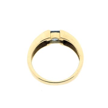 Gouden ring met topaas, Gebruikt, Ophalen of Verzenden, 17 tot 18, Met edelsteen