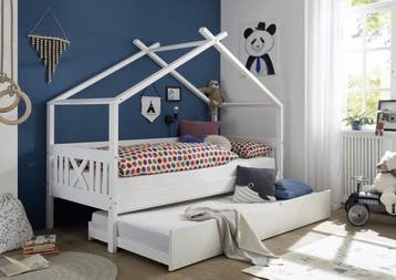 Huis Slaapbank 90x200 | Met Lade Wit | Scherpe Prijs, 85 tot 100 cm, Nieuw, Ophalen of Verzenden, Lattenbodem