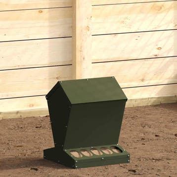 vidaXL Kip voerbak Olijf Groen 30 x 30 x 39 cm Koudgewalst, Verzenden, Nieuw