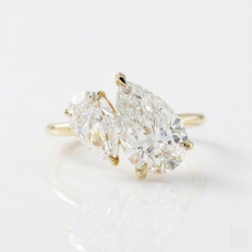 Ring - 14 karaat Geel goud - 4.00ct. tw. Diamant (Lab-grown), Nieuw