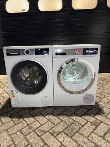 TOPSET! BOSCH 9KG WASMACHINE BOSCH 9KG WARMTEPOMPDROGER!, 1200 tot 1600 toeren, Minder dan 85 cm, 8 tot 10 kg, Ophalen of Verzenden