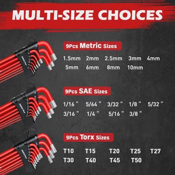 SEDY 30-delige Inbussleutel & Torx Set: Lange Arm, Balhoofd,, Verzenden, Nieuw