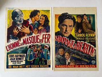 Errol Flynn, Ronald Reagan & Louis Hayward - 2 originele, Nieuw