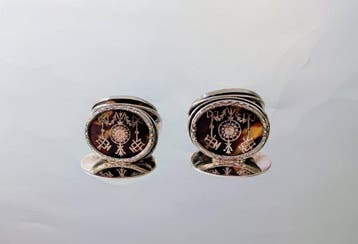 Pair of Place or Menu Holders - Eetservies - .925 zilver, Antiek en Kunst