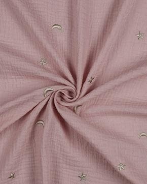 Double Gauze Katoen Sterren Poeder Roze, Nieuw, Roze