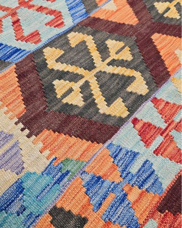 Afgan tribal kelim 240x174 handgeweven wollen vloerkleed, 200 cm of meer,  Perzisch tapijt kelim killim wollen vloerkleed handgeknoopt 