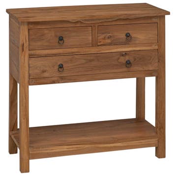 vidaXL Dressoir Naturel 79 x 35 x 80 cm Massief Teakhout, Verzenden, Nieuw, Teakhout, Minder dan 50 cm