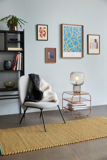 Hübsch - Stoel - Gather Lounge Chair - Grey - IJzer,