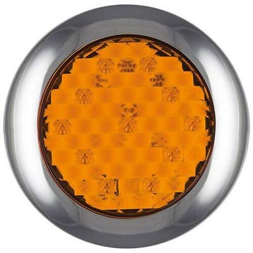 LED knipperlicht met chromen rand  | 12-24v | 0,15m. kabel, Verzenden, Nieuw