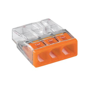 WAGO verbindingsklem / Lasklem | 3 aderig | 0.2-2.5mm², Doe-het-zelf en Verbouw, Elektra en Kabels, Ophalen of Verzenden, Nieuw