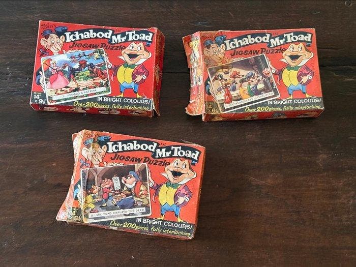 Ischabod and Mr. Toad - 3 Puzzle - Williams Ellis & Co Ltd -, Verzamelen, Disney