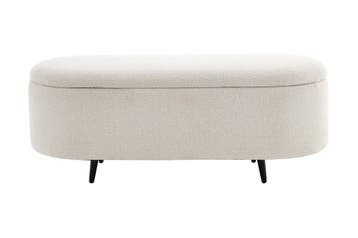Scandinavische Gestoffeerde Bank VOGUE 110cm wit Bouclé, Ophalen of Verzenden, Nieuw