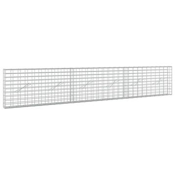 vidaXL Gabion met 5 mm Draad en 5x10 cm Gaas 300x10x50 cm, Verzenden, Nieuw, IJzer