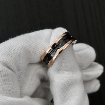 BVLGARI rosé gouden ring B.zero1, Gebruikt, 20 of groter, Heer, Ophalen of Verzenden