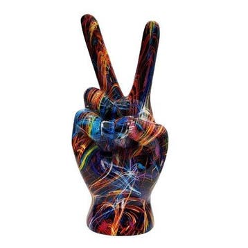 sculptuur, Abstract Peace Hand Sculpture – Colourful, Antiek en Kunst