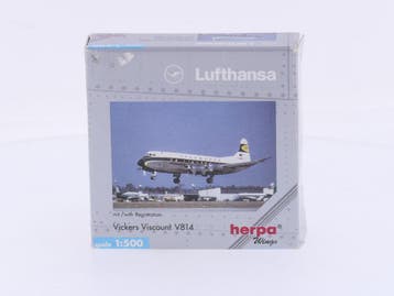 Schaal 1:500 Herpa 511780 Lufthansa Vickers Viscount V814..., Hobby en Vrije tijd, Ophalen of Verzenden, Gebruikt