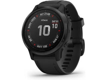 Garmin Fenix 6S Pro 42 mm zwart met een zwarte siliconen, Verzenden, Zo goed als nieuw, Garmin