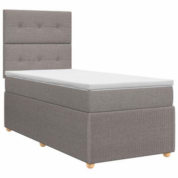 vidaXL Boxspringbed met matras met hoofdeinde Taupe 80 x 200, Verzenden, Nieuw