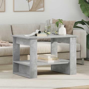vidaXL Salontafel Beton Grijs 72 x 50 x 50 cm Bewerkt hout, Huis en Inrichting, Tafels | Salontafels, Verzenden, Nieuw, Overige houtsoorten