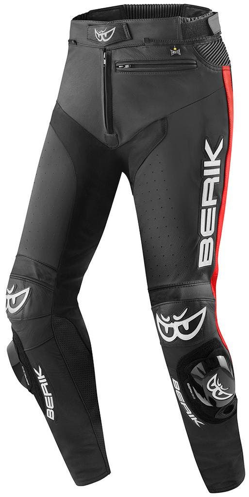 Berik Track Zwart Rood Leren Motorbroek, Motoren, Kleding | Motorkleding, Heren, Nieuw met kaartje, Broek | leer, Verzenden