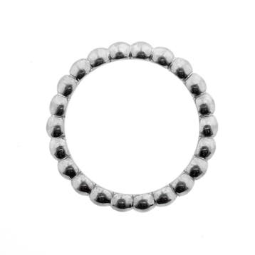 Witgouden aanschuif ring met bolletjes, Sieraden, Tassen en Uiterlijk, Gebruikt, Ophalen of Verzenden, Kleiner dan 17, Dame