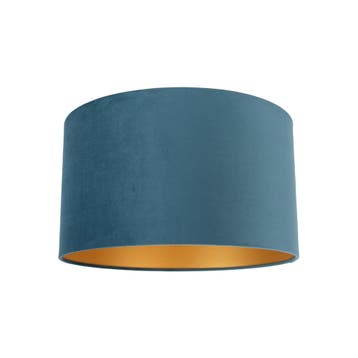 Velours lampenkap blauw 35/35/20 met gouden binnenkant, Verzenden, Nieuw, Blauw