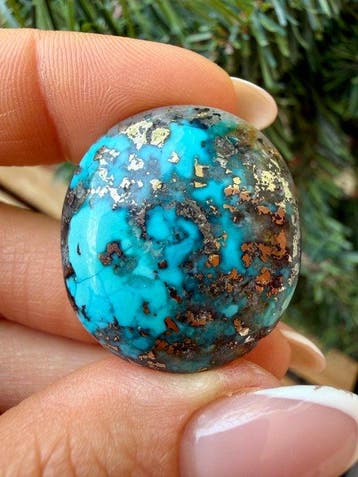 Turquoise Echte edelsteen! Topkleur Neishabour Turkoois, Verzamelen, Mineralen en Fossielen