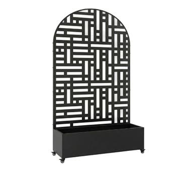 Plantenbak met privacyscherm Bernalda 190x120x38 cm zwart ca, Verzenden, Nieuw